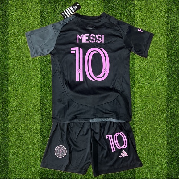 New 2025-2026 Messi Inter Miami Away Kids Soccer Set - Picture 2 of 2